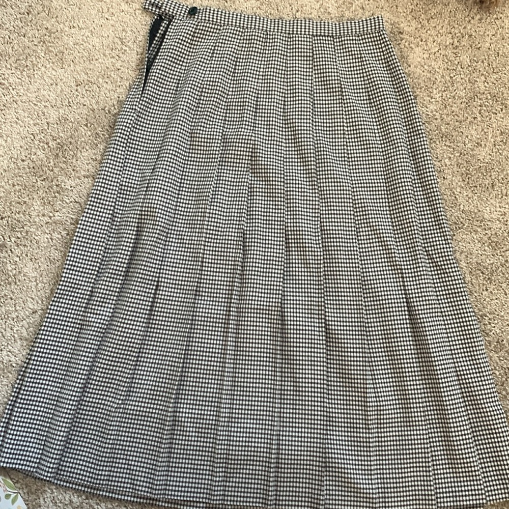 BundleVintage High Rise Midi Maxi Gingham Pleated Skirt 👒 - Picture 3 of 3